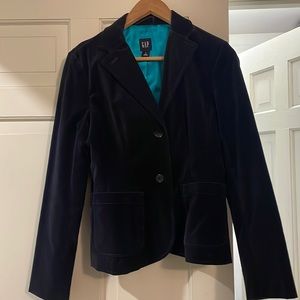 Gap size 6, dark blue velvet blazer